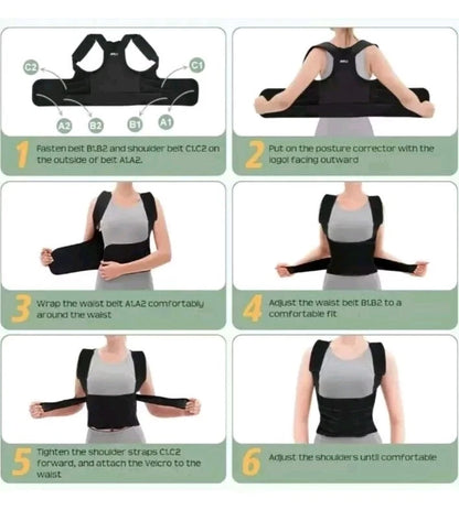 Adjustable Back Support Belt Posture Corrector for Men and Women