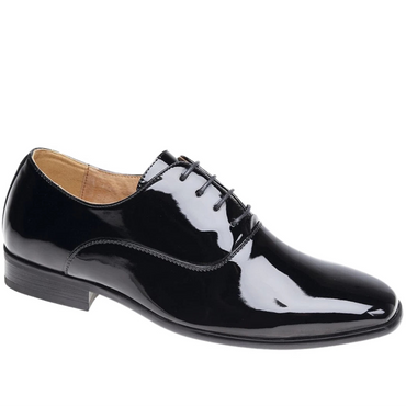 Elegant Black Patent Oxford Shoes for Boys Wedding