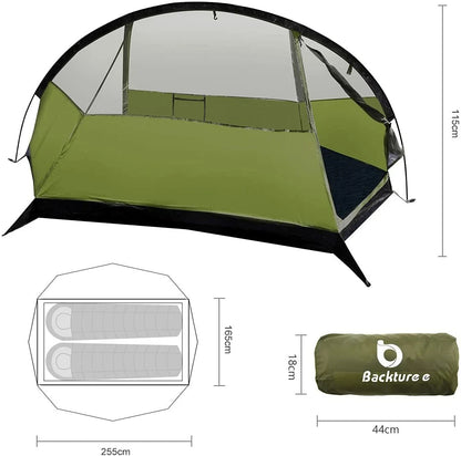 Portable Retractable Beach Shelter Waterproof UV-Resistant 3-Person Green