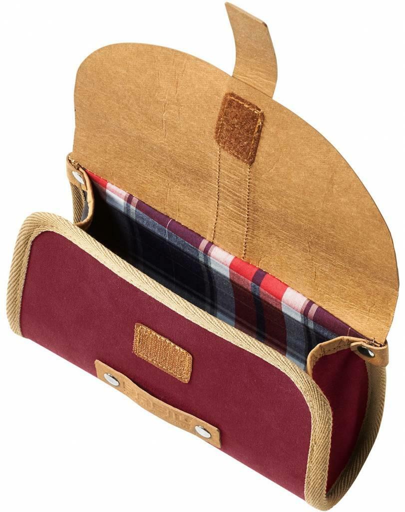 Basil Saddle Bag Portland Dark Red Weatherproof Cotton Leather Vintage Look