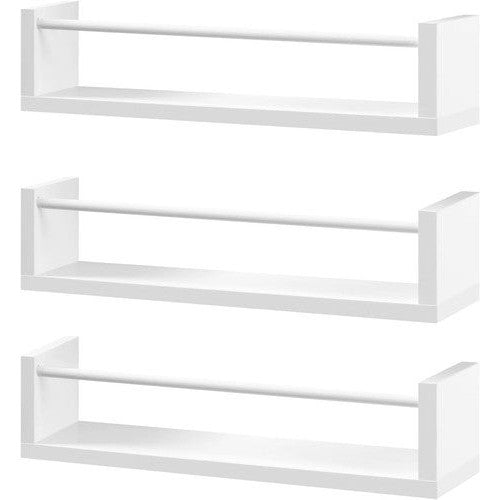 Woltu White Wall-Mounted Floating Shelf 40x10 cm 3-Board