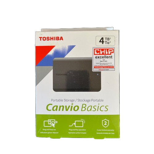 Toshiba Canvio Basics 4TB Portable External HDD – USB 3.0, Black