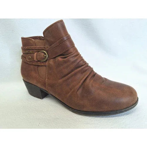 YUU Norah Faux Leather Block Heel Bootie - Gomix Brands Outlet