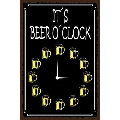 20x30cm Metal Beer Clock Sign – Es ist Bier Zeit