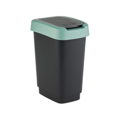 Rotho Green Twist Trash Bin 10L – Durable Plastic Waste Container