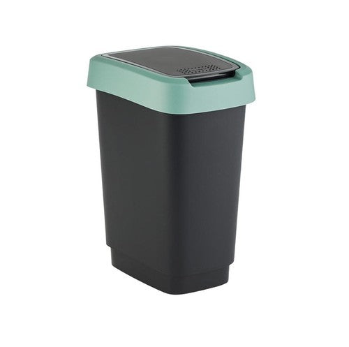 Rotho Green Twist Trash Bin 10L – Durable Plastic Waste Container