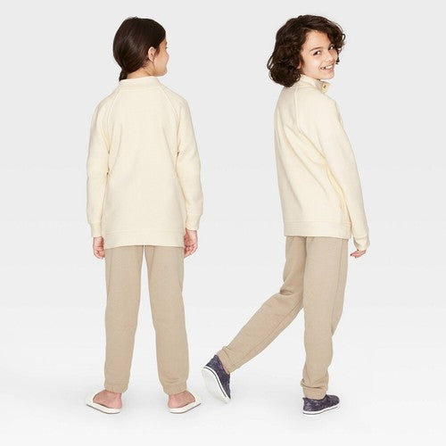 Kids Pullover Sweatshirt Cat & Jack Cream Ivory Button Neck