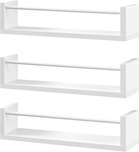 Woltu White Wall-Mounted Floating Shelf 40x10 cm 3-Board