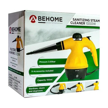 1000W Ergonomic Handle Portable Yellow Steam Cleaner with 9 Accessories - Gomix Brands Outlet