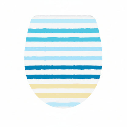 Wenko Duroplast Toilet Seat With Soft Close Striped Multi-Colour Oval