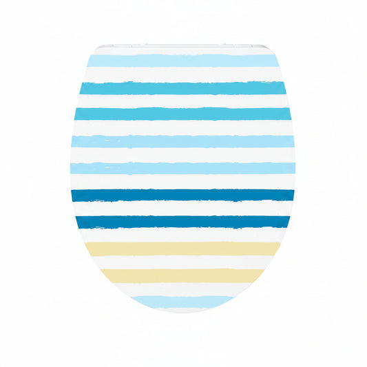 Wenko Duroplast Toilet Seat With Soft Close Striped Multi-Colour Oval
