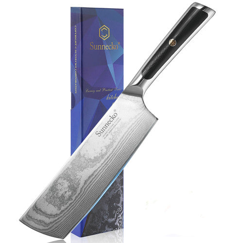 Sunnecko 7‑inch Damascus Steel Nakiri Chef Knife for Vegetables