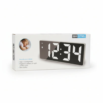 GH0712L Large Digital LED Alarm Clock with Silent Button
