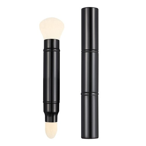Double-Ended Retractable Kabuki Makeup Brush for Blush, Powder, Foundation