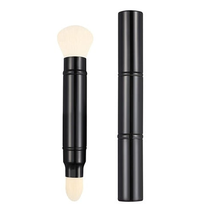 Double-Ended Retractable Kabuki Makeup Brush for Blush, Powder, Foundation