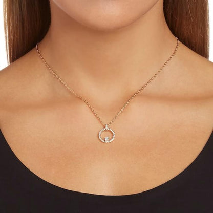 Swarovski Women's Necklace Rose Gold with Circular Pendant