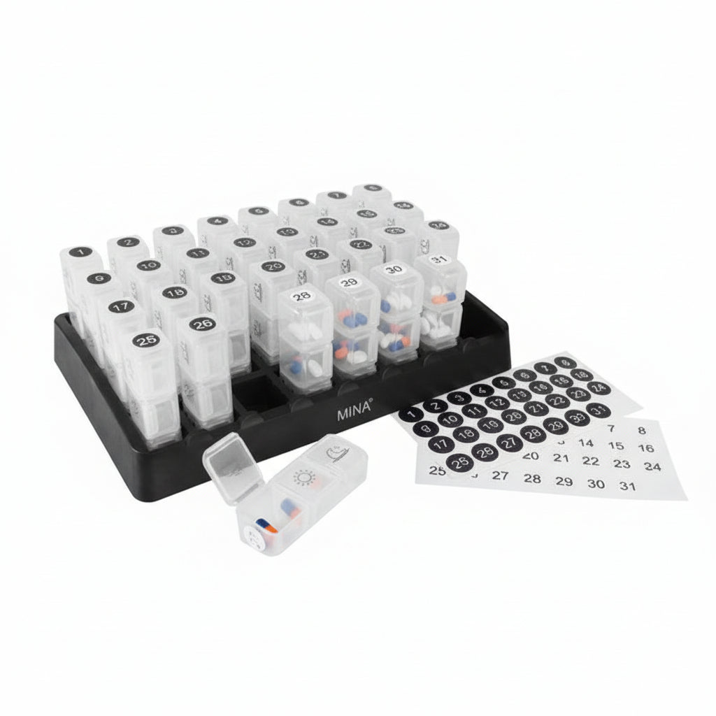 Large Monthly Pill Organizer 3 Times a Day 31-Day Capacity