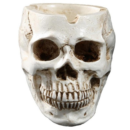 Skull Cigarette Ashtray Resin Halloween Props Home Decor Ash Tray