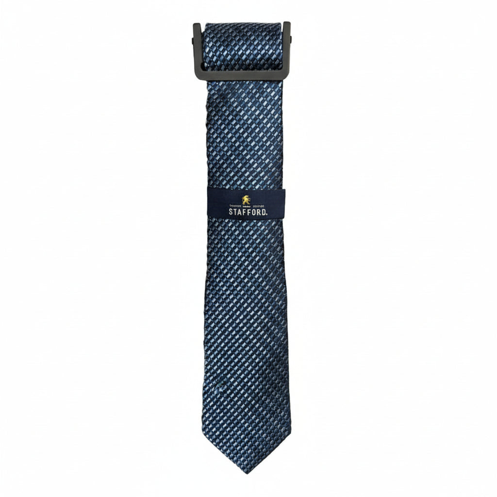 Stafford Blue Tone Navy Grid Men's Tie Classic Polyester