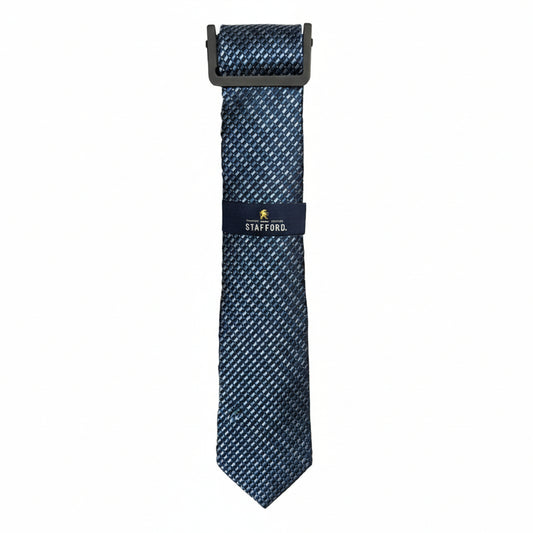 Stafford Blue Tone Navy Grid Men's Tie Classic Polyester