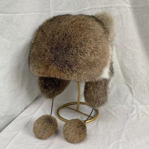 Luxury Real Rabbit Fur Winter Hat for Women