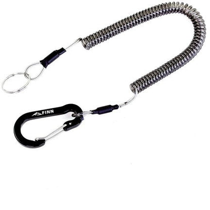 2er Spiralkabel, Schlüsselanhänger, Sicherungsband, Sicherungsseil & Karabiner Set