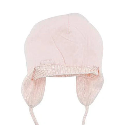 Cute Bear Fleece-Lined Earflap Baby Hat Light Pink