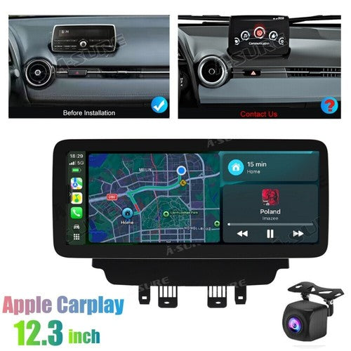 12.3" Wireless CarPlay Android 14 Stereo for Mazda 2 & Yaris