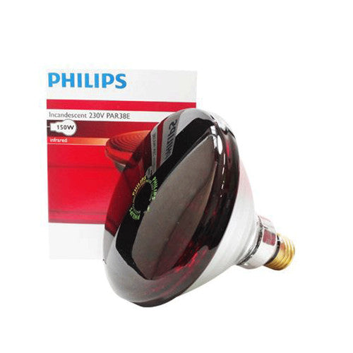 Philips Infrared Physiotherapy 150W 230V PAR38E IR RE E27 Heat Light Lamp Bulb