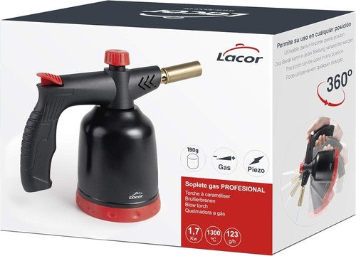 Lacor 68968 Professional Kitchen Gas Burner 3600W Black Torch