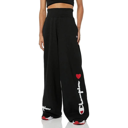 Champion Ladies Midweight Black Wide-leg Comfortable Sweatpants