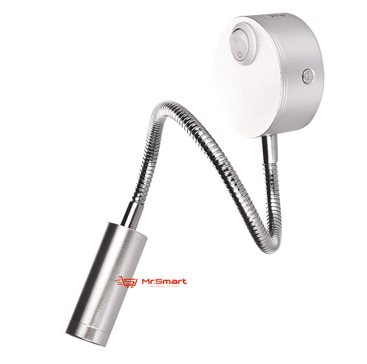 Silver Flexible LED Wall Lamp with 320 Lumen Brightness