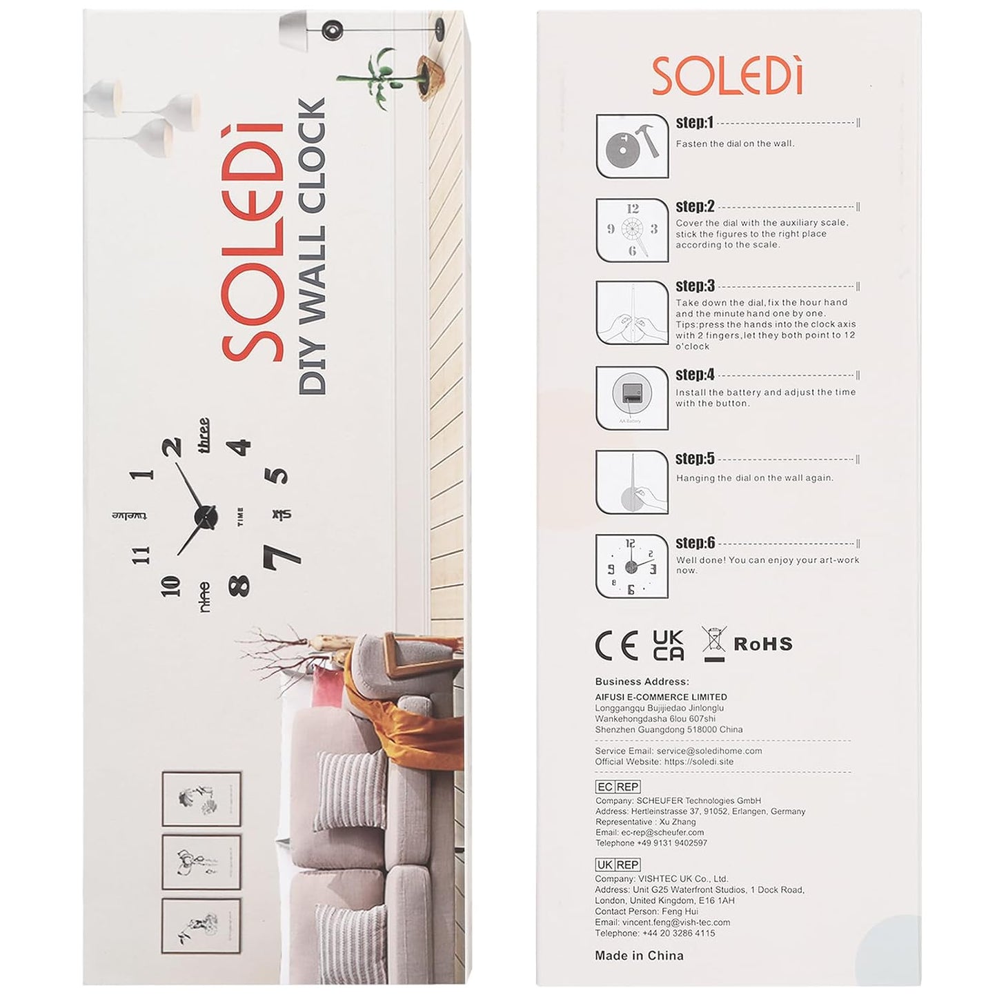 SOLEDI DIY Wall Clock