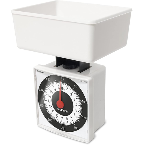 Salter Dietary Mechanical Kitchen Scale Precise 500g White Counter
