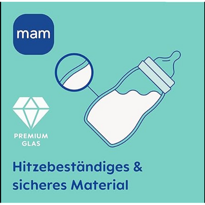 MAM Feel Good Glass Baby Bottle (260 ml)