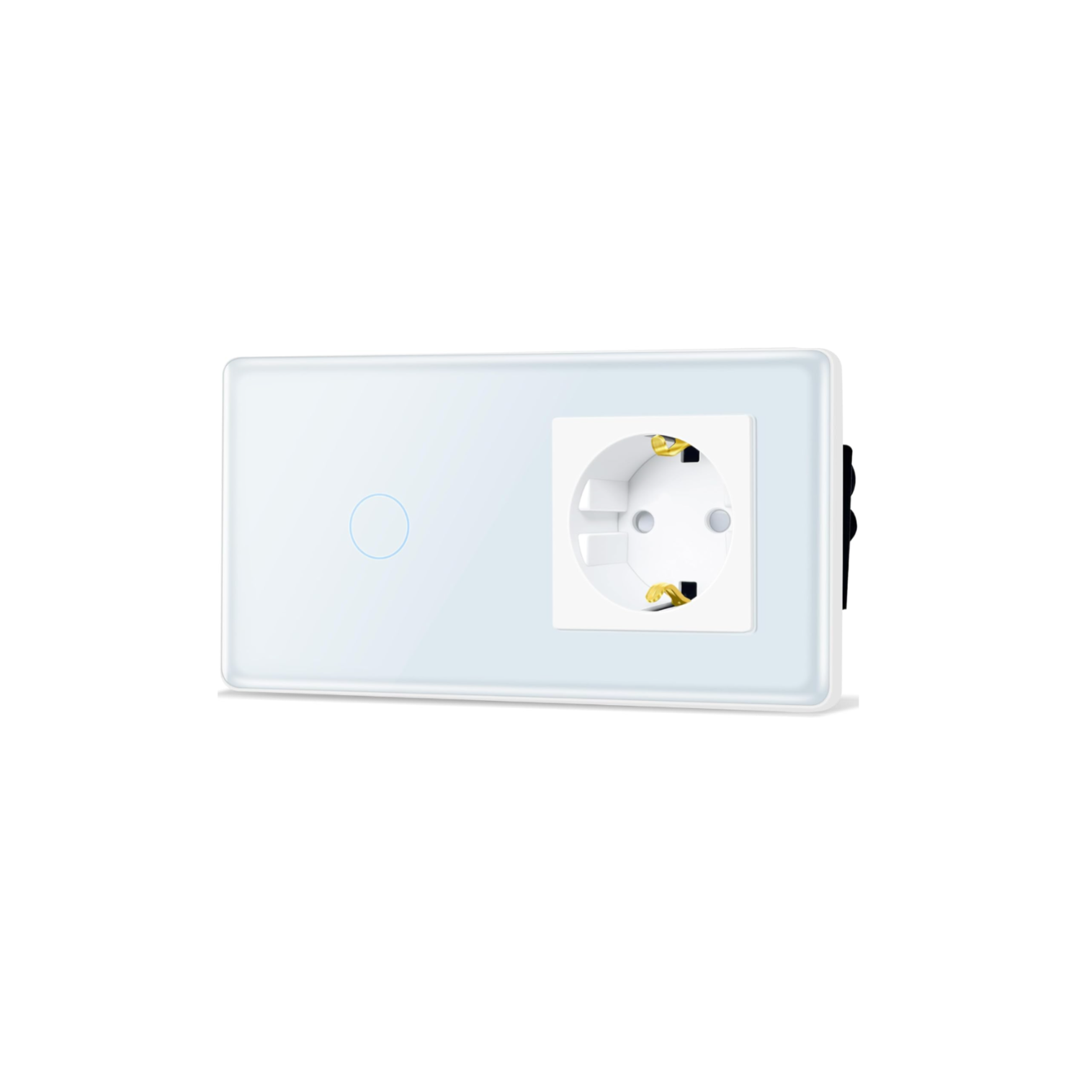 Light switch panel with a focus on a wall socket design