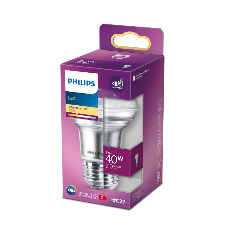 Philips LED Premium Classic Reflector Bulb E27 3W Warm White