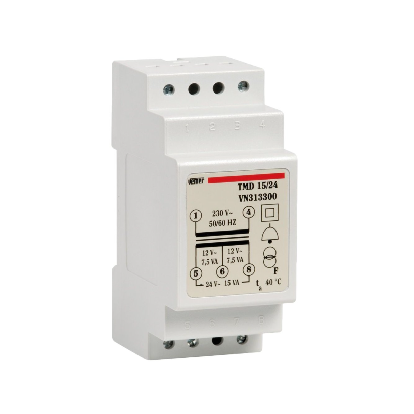 VEMER VN313300 TMD 15/24 DIN-Rail Safety Transformer 230V to 12-24V