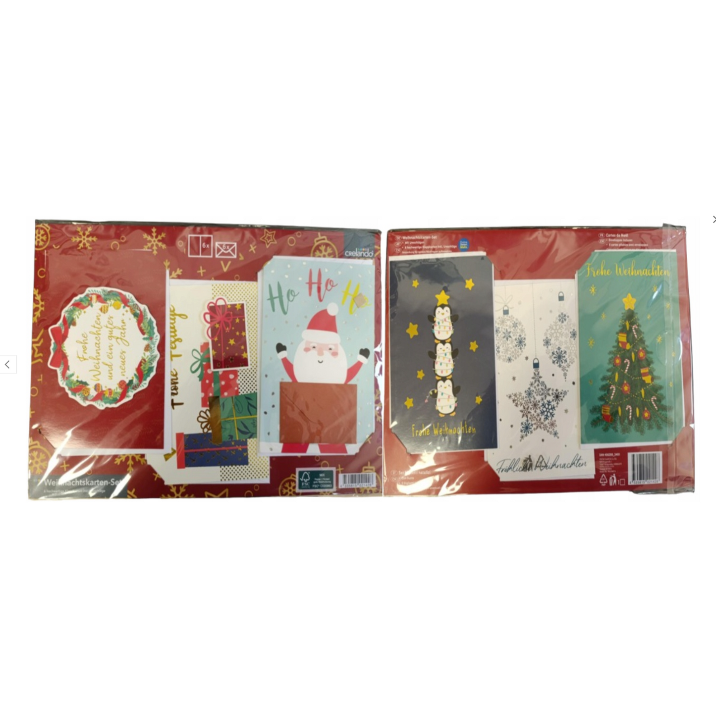 Crelando SET OF 6 CHRISTMAS CARDS PLUS ENVELOPE CHRISTMAS WISHES ( Not English)