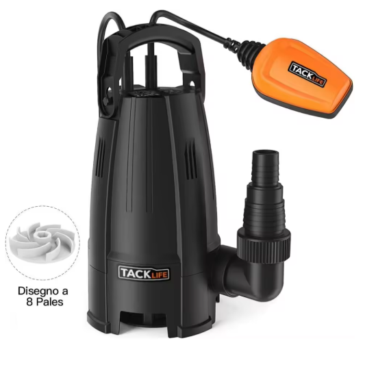TACKLIFE GSUP2B water pump water submersible 400 W automatic flotation switch 10000 l/h