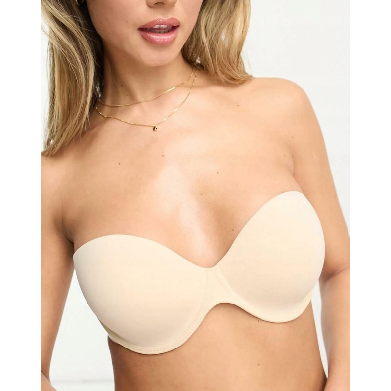 Invisible secret moulded strapless backless bra with stick on wing