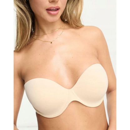 Invisible secret moulded strapless backless bra with stick on wing