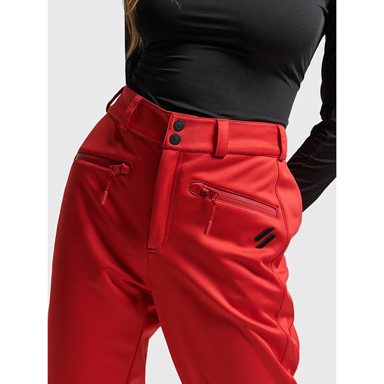 Superdry Women's Red Softshell Slalom Ski Pants - Waterproof, Flexible