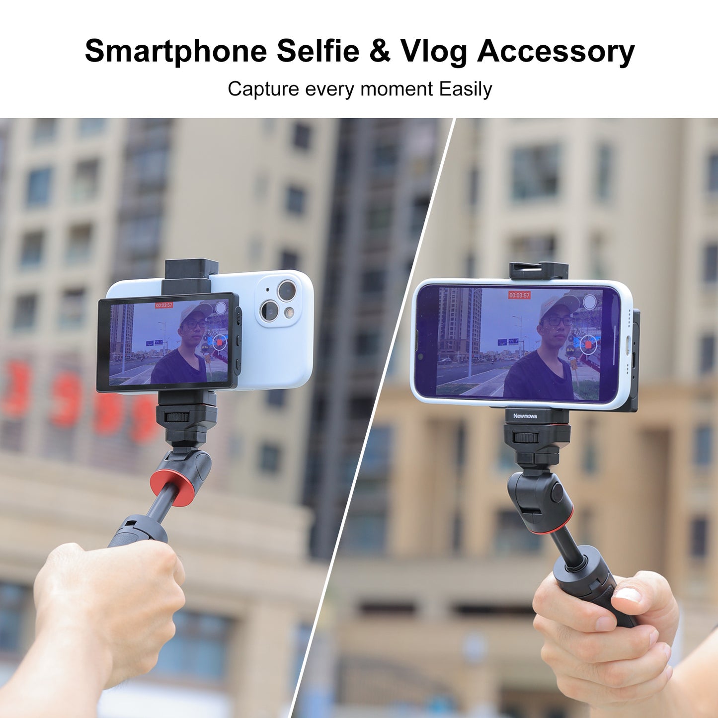 Newmowa Magnetic Phone Vlog Selfie Monitor Screen Clip Mount Wireless Remote