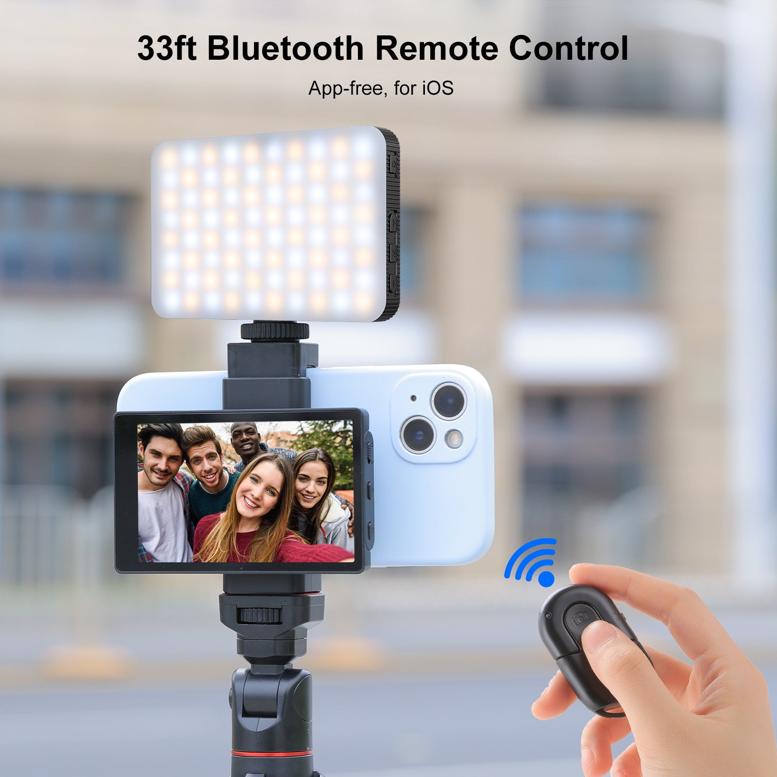 Newmowa Magnetic Phone Vlog Selfie Monitor Screen Clip Mount Wireless Remote