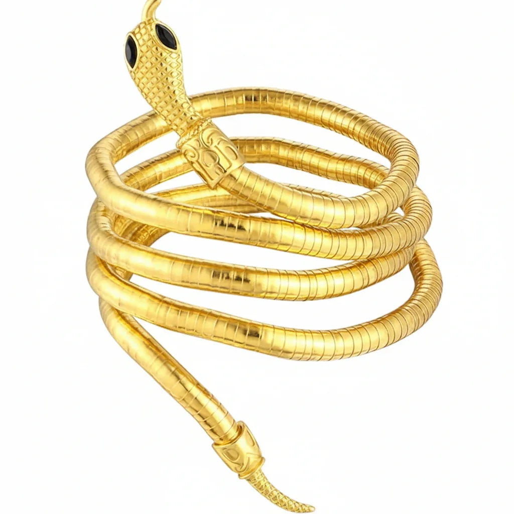 Gold Medusa Snake Costume Headband with Plastic Snakes , snake ring , snake necklace - Gomix Brands Outlet