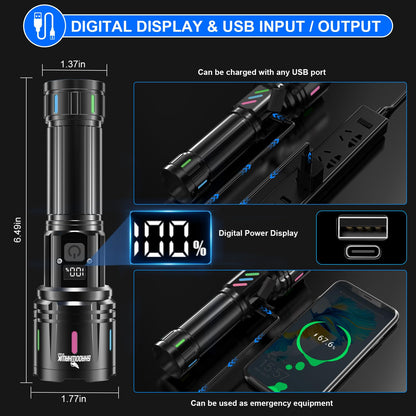 Shadowhawk S1007 Rechargeable LED Flashlight 20000 Lumen
