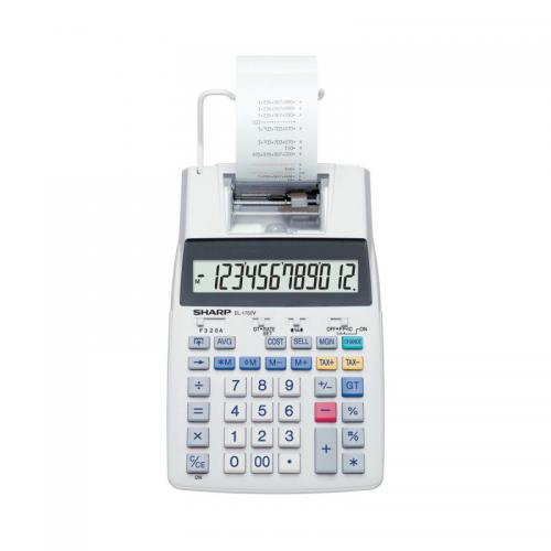Sharp EL-1750V 12-Digit 2-Colour Desktop Printing Calculator Grey