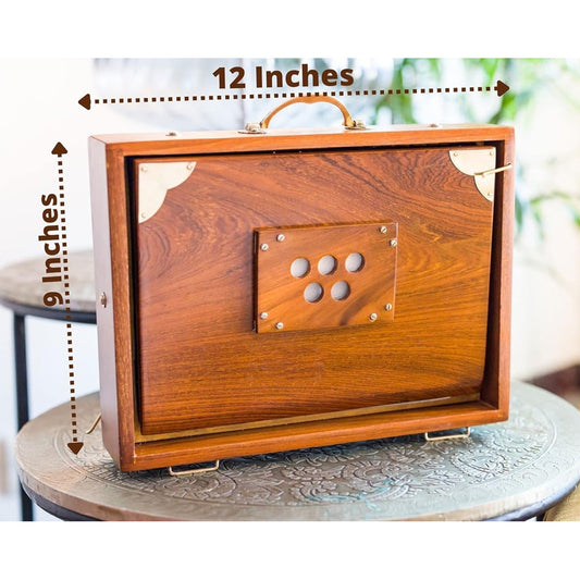 Maharaja Premium Teak Wood Shruti Box Tuned at 440Hz with Bag