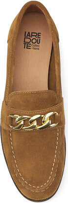 Elegant La Redoute Collections Suede Loafers with Chic Chain Detail